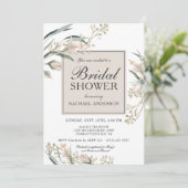 Weiße Rosenknospe, florales Brautparty Einladung (Stehend Vorderseite)