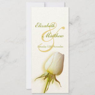 Weiße Rosenknospe gefühlt Hochzeitsempfang Abendme Einladung