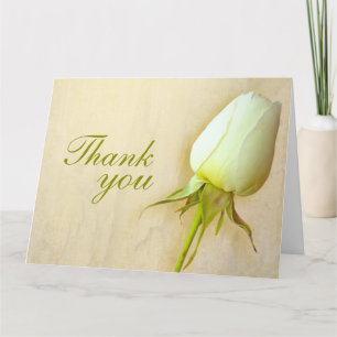 Weiße Rosenknospe Hochzeit Danke Karte groß