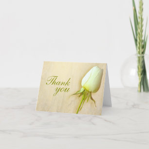 Weiße Rosenknospe Hochzeit Dankeskarten Landschaft Dankeskarte