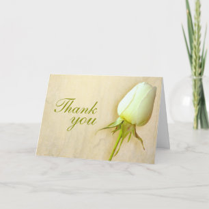 Weiße Rosenknospe Hochzeit Dankeskarten Landschaft Dankeskarte