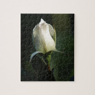 Weiße Rosenknospe Puzzle