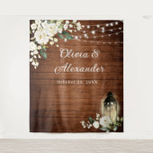 Weiße RosenLaterne Rustikale Hochzeitskugel Wandteppich (Vorderseite)