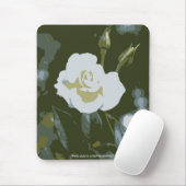 Weiße Rosenmauspad Mousepad (Mit Mouse)