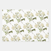 Weiße Rosenmuster Geschenkpapier Set (Vorderseite 3)