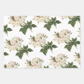 Weiße Rosenmuster Geschenkpapier Set (Vorderseite 2)