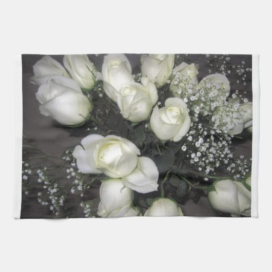 WEISSE ROSES KÜCHENTUCH (Horizontal)