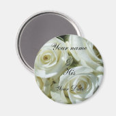 WEISSE ROSES WEDD MAGNET (Vorderseite/Rückseite)
