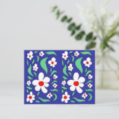 Weiße Rosette, helle Blume Postkarte (Stehend Vorderseite)