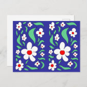 Weiße Rosette, helle Blume Postkarte (Vorne/Hinten)