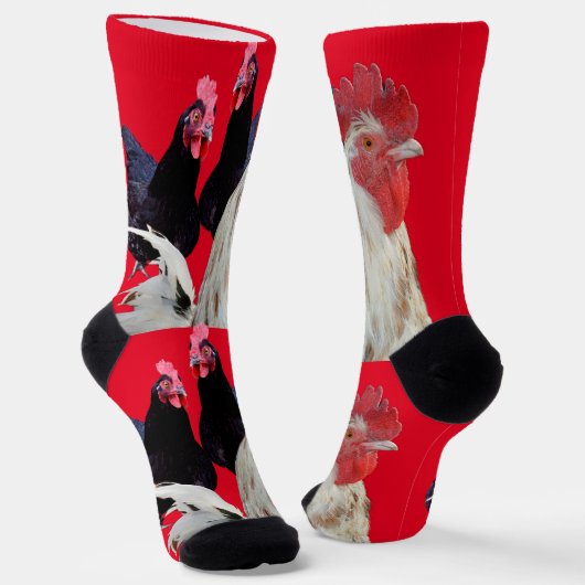 Weiße Roster und schwarze Hühner, Socken (Gewinkelt)