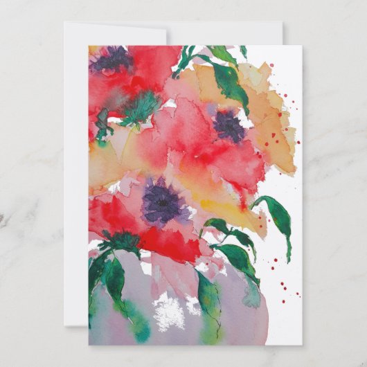 Weiße Rot- und Gelbblüten in einer Pinky Vase | Dankeskarte (Vorderseite)