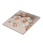 Weiße Röte 3-D-Blume Fliese (Seite)