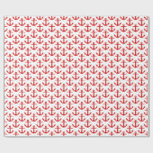 Weiße, rote Ankermuster Geschenkpapier (Flach)