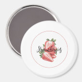 Weiße rote Erdbeeren Frucht   Magnet (Vorderseite/Rückseite)