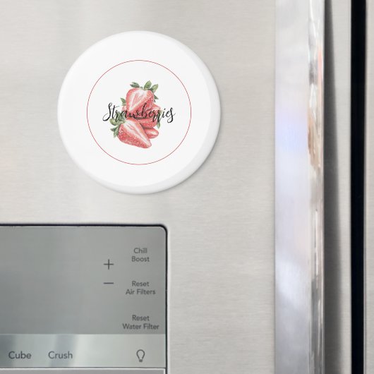 Weiße rote Erdbeeren Frucht   Magnet (In Situ (Kühlschrank))