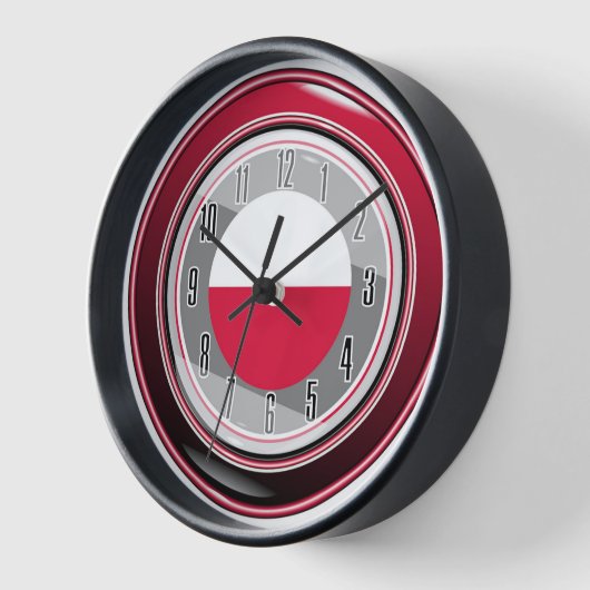 Weiße rote Flagge Polens Uhr (Winkel)