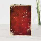 Weiße rote goldene Botanische Blütenhochzeit Einladung (Rückseite)