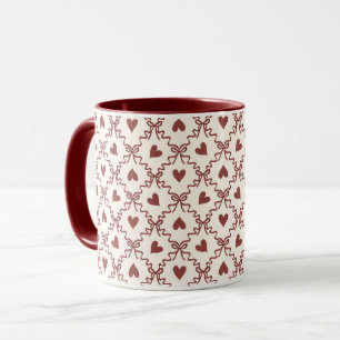 Weiße Rote Herzen Valentinstag Liebe Tasse