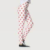 Weiße rote Hosen Kuss der Lippendruck-Leggings Leggings (Rechts)