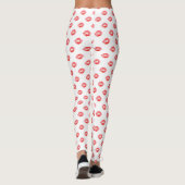 Weiße rote Hosen Kuss der Lippendruck-Leggings Leggings (Rückseite)