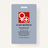 Weiße rote Kolonnenblöcke Fotovorlage Medical Ausweis (Rückseite)