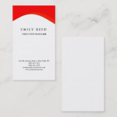 Weiße rote Kurve modern beruflich minimalistisch Visitenkarte (Vorne/Hinten)