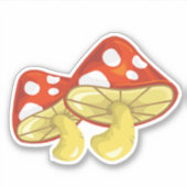 Weiße Rote Pilzdoodles Vinyl Sticker Sheet (Vorderseite)