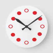 Weiße rote Retro Moderne Uhr (Vorderseite)