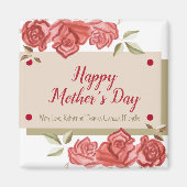 Weiße Rote Rosen Einzigartiger Tag der glücklichen Magnet (Vorne)