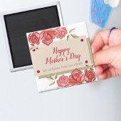 Weiße Rote Rosen Einzigartiger Tag der glücklichen Magnet