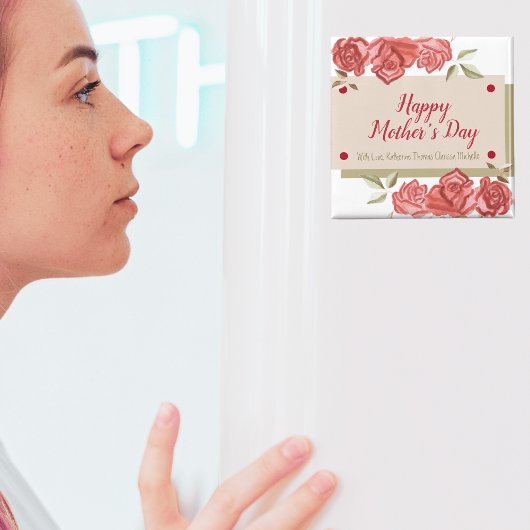 Weiße Rote Rosen Einzigartiger Tag der glücklichen Magnet