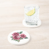 Weiße Rote Rosen Liebe Getränkeuntersetzer (Seite)
