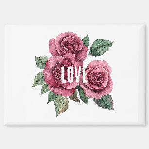 Weiße Rote Rosen Liebe Magnet