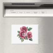 Weiße Rote Rosen Liebe Magnet (In Situ (Geschirrspüler))