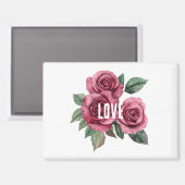 Weiße Rote Rosen Liebe Magnet (Vorderseite/Rückseite)