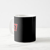 Weiße rote Sportmannschaft Nummer #67 Swea  Kaffeetasse (Vorderseite Links)