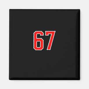 Weiße rote Sportmannschaft Nummer #67 Swea  Magnet