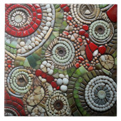 Weiße, rote und grüne Weihnachtsmuster Fliese (Vorderseite)