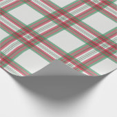 Weiße rote Weihnachtskariert Geschenkpapier (Ecke)
