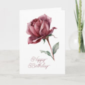 Weiße Rotrosen-Geburtstag Karte (Vorderseite)