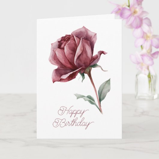 Weiße Rotrosen-Geburtstag Karte (Orchidee)