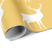 Weiße Rotwild auf GoldPackpapier Geschenkpapier (Rolleneckpunkt)