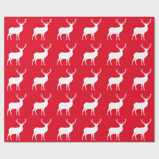 Weiße Rotwild auf rotem Packpapier (Flach)
