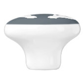 Weiße Rotwild-Geweihe rustikal Keramikknauf (Seitenansicht)