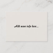 Weiße Rotwild-Visitenkarte Visitenkarte (Rückseite)