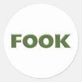 Weiße runde große Fook-Aufkleber Runder Aufkleber (Vorderseite)