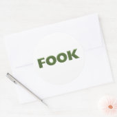 Weiße runde große Fook-Aufkleber Runder Aufkleber (Umschlag)