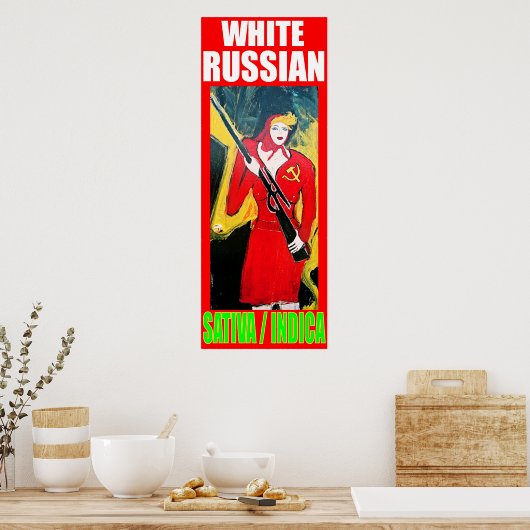 WEISSE RUSSISCHE SATIVA INDICA POSTER (Küche)