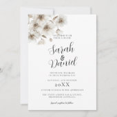 Weiße rustikale Blume Elegante Hochzeit Einladung (Vorderseite)